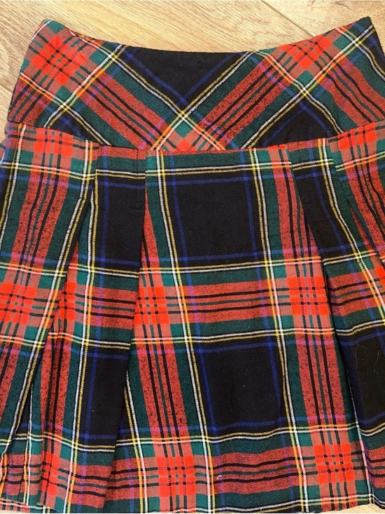 None Dresses & Skirts - Tartan Plaid flannel Skirt in Red & Black